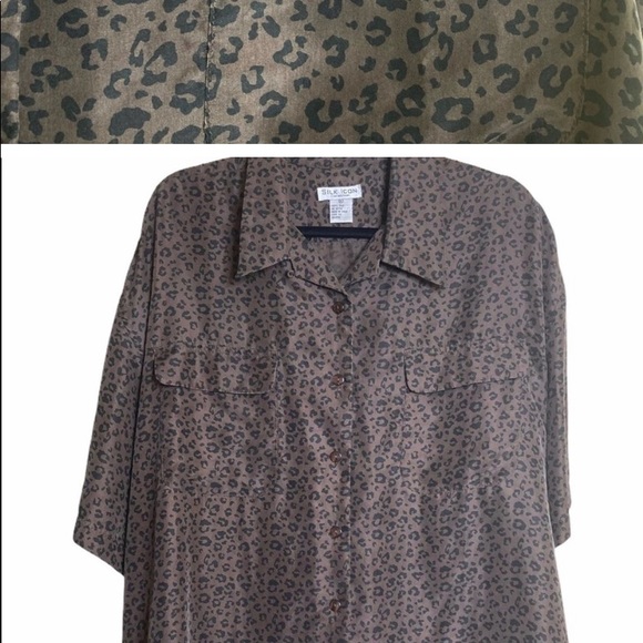 Vintage Silk Icon button up cheetah print blouse - Picture 6 of 6